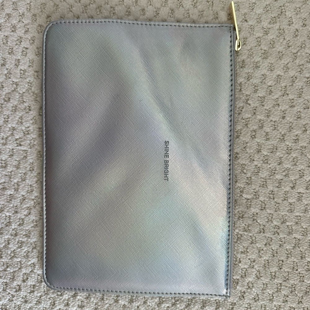 Estella Bartlett Iridescent Silver Cosmetic Pouch “Shine Bright”